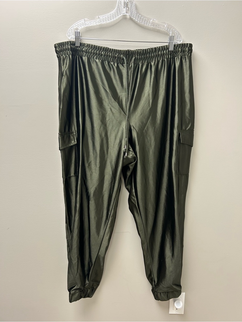 George Women’s Army Green Satin Cargo Joggers